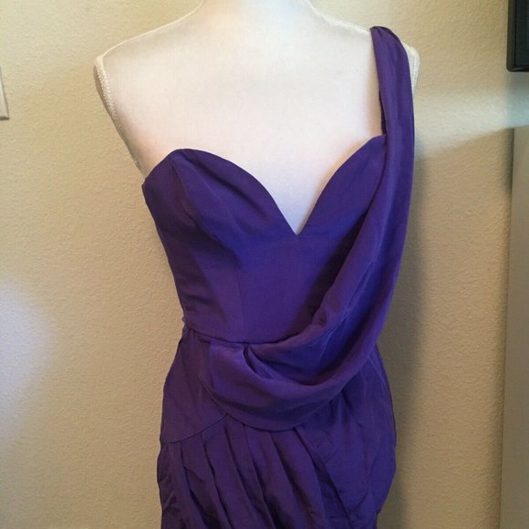 Zimmermann Mini Dress One Shoulder Draped Silk GUC - Picture 9 of 12